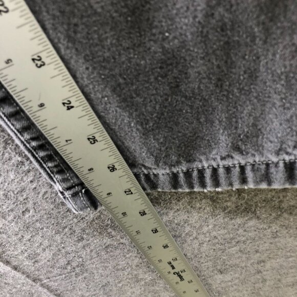 Gu (Uniqlo) Baggy Curved Jeans Mens M Gray Drawstring Pleated Front - Picture 8 of 12